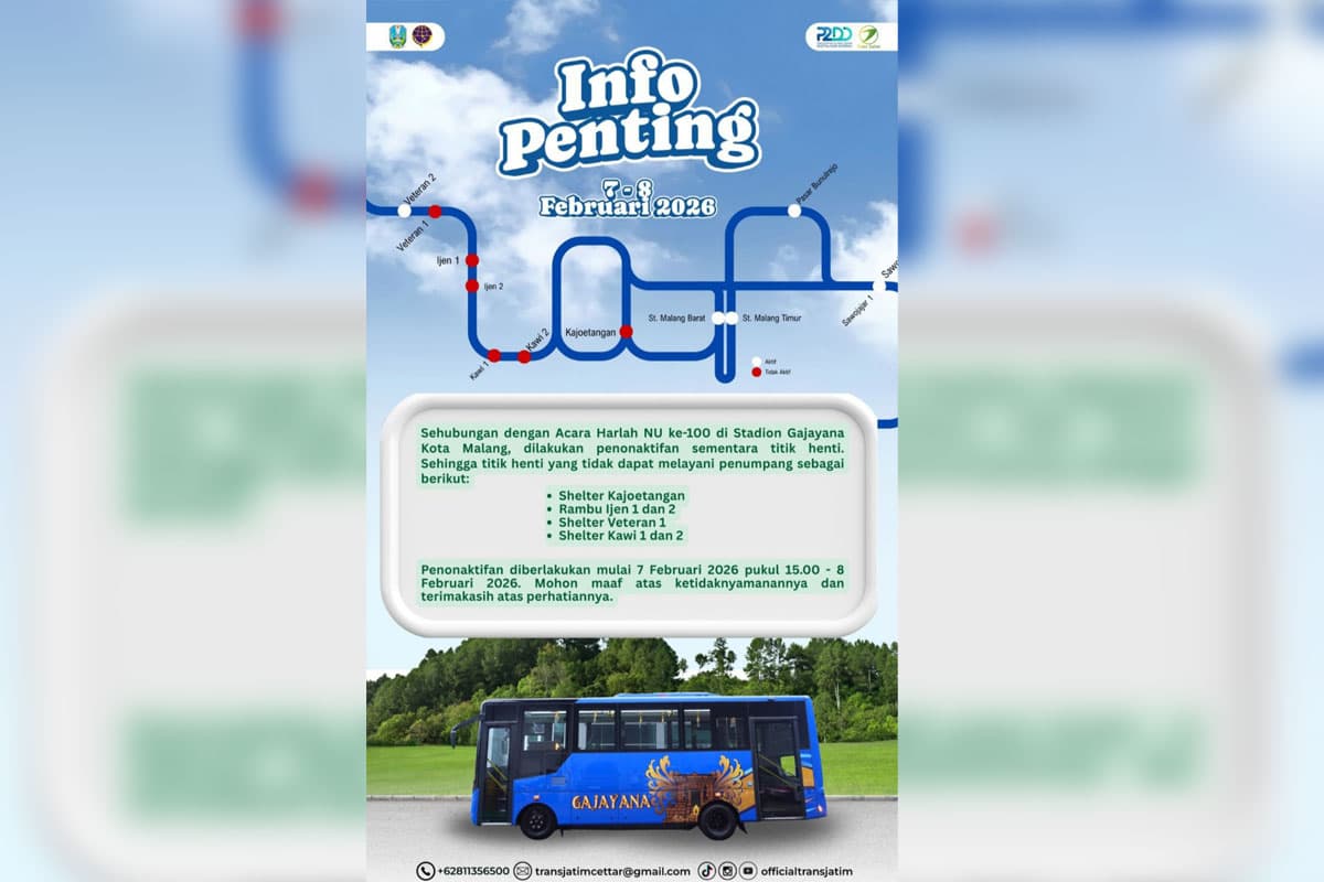 1 Abad NU, Dishub Jatim Sesuaikan Layanan Trans Jatim di Malang